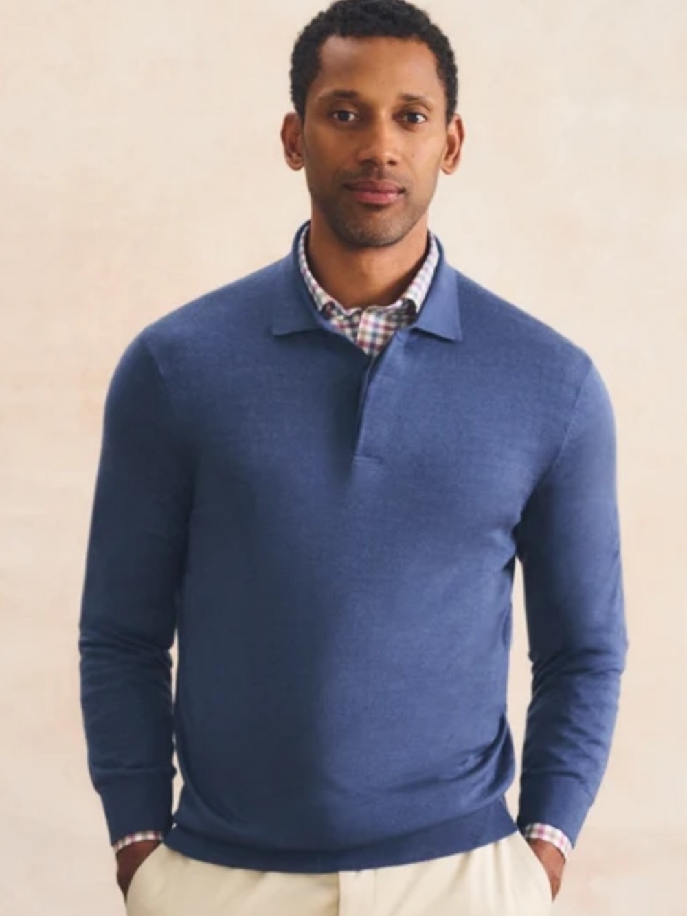 New Johnnie O Top Shelf Merino Blend Long Sleeve Polo Size Large